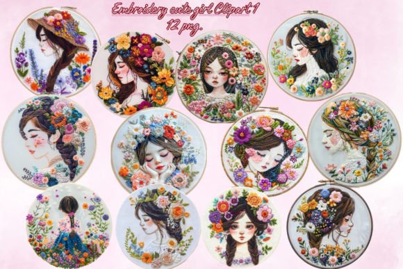 Reviewing Embroidery Cute Girl Clipart1 for Business Merch
